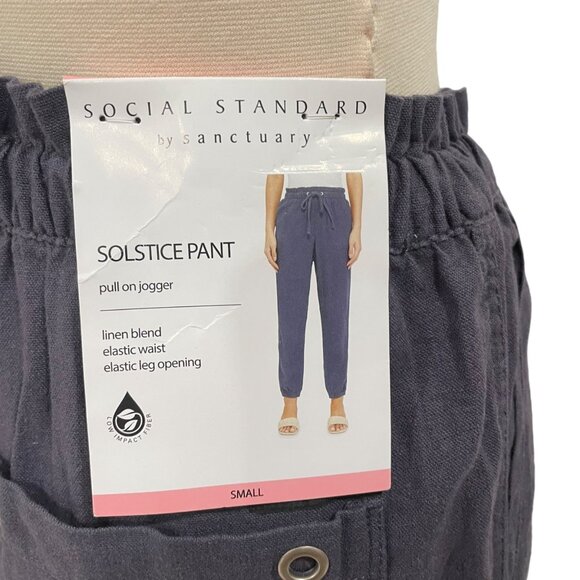 Solstice S Pull-On Jogger Pants Linen Blend Casual Chic Minimalist Versatile NWT - Picture 3 of 10